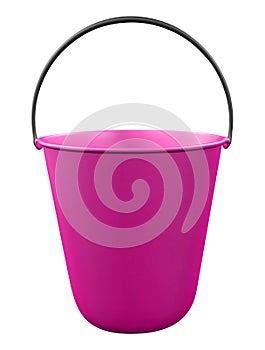 Plastic bucket isolated - pink