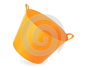 Plastic bucket on a white background