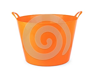 Plastic bucket on a white background