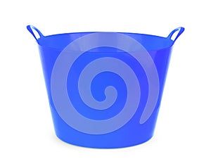 Plastic bucket on a white background