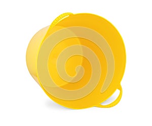 Plastic bucket on a white background