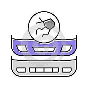 plastic bumper repair color icon vector illustration