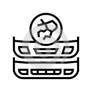 plastic bumper repair line icon vector illustration