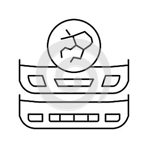 plastic bumper repair line icon vector illustration