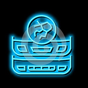 plastic bumper repair neon glow icon illustration