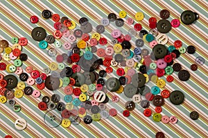 Plastic buttons, Colorful buttons background, Buttons close up, Buttons background