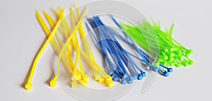 Plastic Cable Ties Colors on background