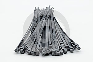 Plastic cable ties isolated on a white background