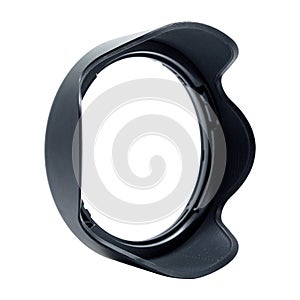 Plastic camera lens hood, Isolated on white with clipping path