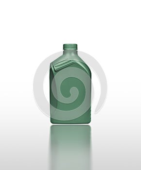 Plastic canister for gasoline or lubricant isolated on a white background