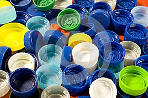 Plastic caps background