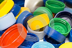 Plastic caps background