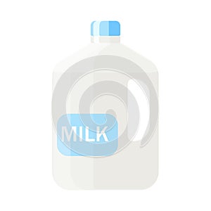 Plastic carton of milk vector illustration in flat style isolate