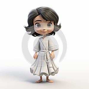 Plastic Cartoon Of Harper In Nightgown - 3d Render