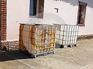 Plastic chemical tank.