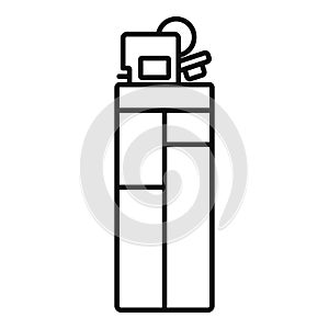Plastic cigarette lighter icon, outline style