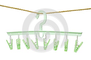 Plastic clothes hanger with hanging pegs