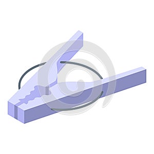 Plastic clothes pin icon, isometric style