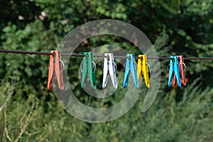 Plastic clothespins for drying clothes