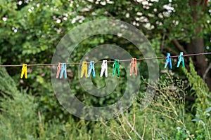 Plastic clothespins for drying clothes