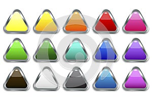 plastic colored buttons in modern style. Blank shiny colored buttons. Banner web buttons. Vector illustration.