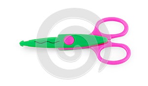 Plastic Colorful scissor isolated on white