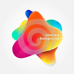 Plastic colorful shapes. Fluid multicolor banner. Abstract background