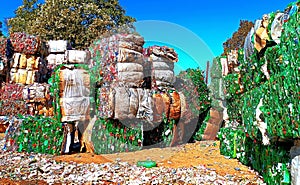 Plastic compacted recycling photo