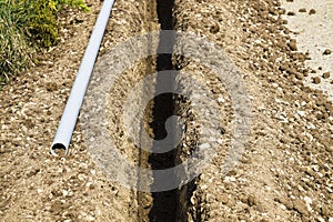 Plastic conduit ready to be installed