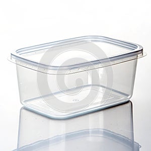 Plastic container isolated on white background