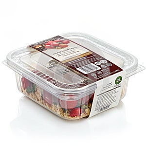 Plastic container packaging isolated on white background