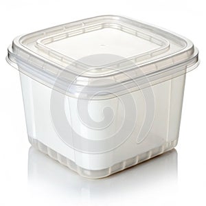 Plastic container packaging isolated on white background