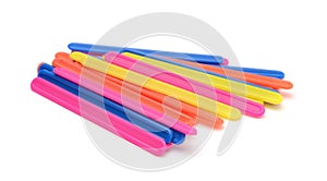 Plastic counting sticks isolated