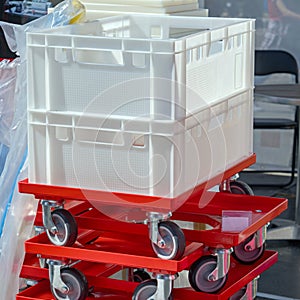 Plastic Crates Skid Cart