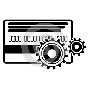 A Plastic Credit Card Icon With Gears Icon