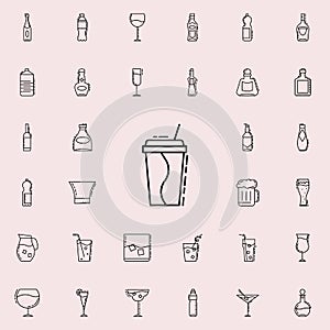 plastic cup of coffee dusk icon. Drinks & Beverages icons universal set for web and mobile