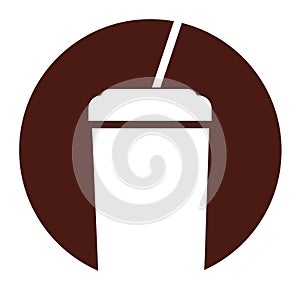 Plastic cup with straw icon