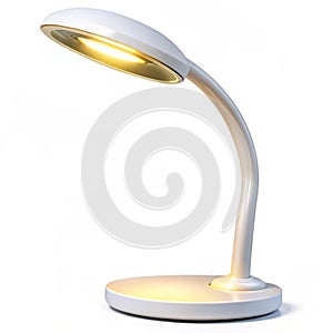 Plastic desk lamp with touch-controlled brightness