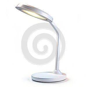 Plastic desk lamp with touch-controlled brightness