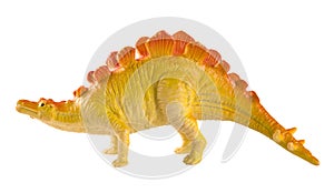 plastic dinosaur toy isolated on white background