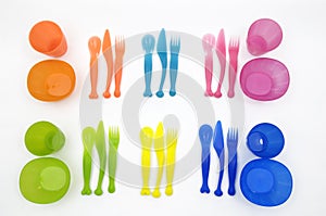 Plastic dish ware set