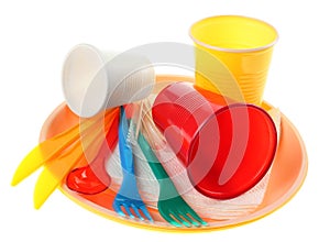Plastic dishware set