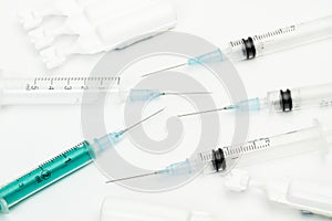 Plastic disposable syringes