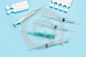 Plastic disposable syringes