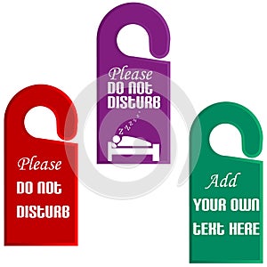 Plastic door hangers with do not disturb sign