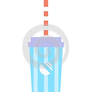 Plastic drink cup icon vector soda fastfood