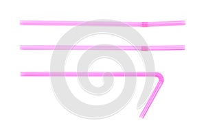 Plastic drinking straw isolated