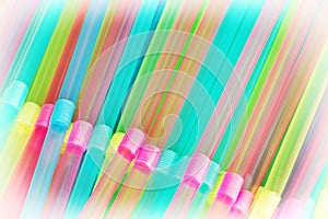 Plastic drinking straws background