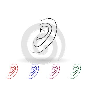 Plastic ear surgery multi color icon. Simple outline, thin line  of antiaging icons for ui and ux, website or mobile