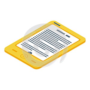 Plastic ebook icon, isometric style